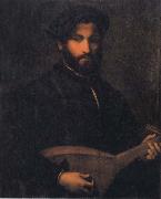 CAMPI, Giulio Portrait of a Gentleman with Mandolin oil